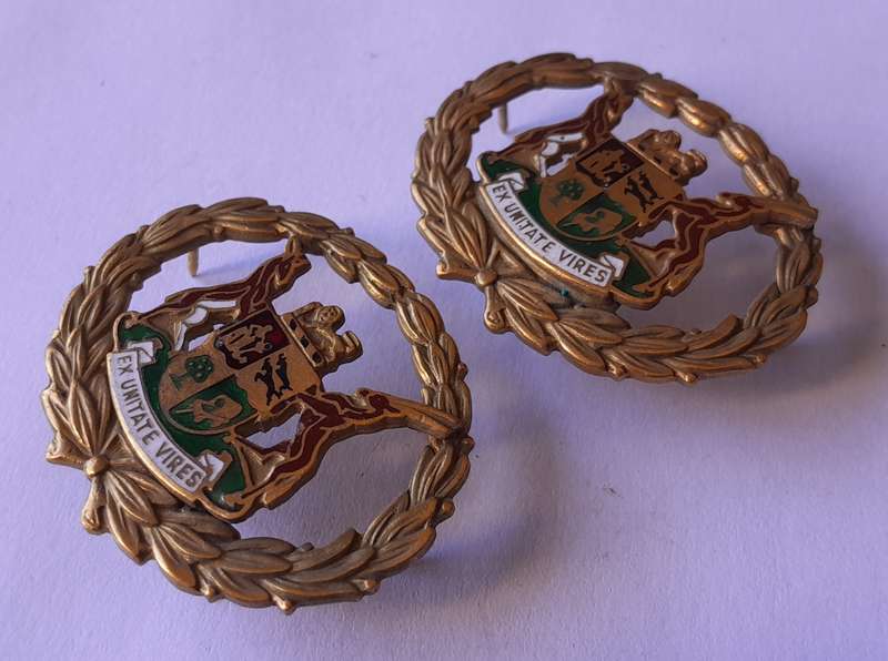 Early Pair SA Police Warrant Officers Rank Badges.  Pins Intact.