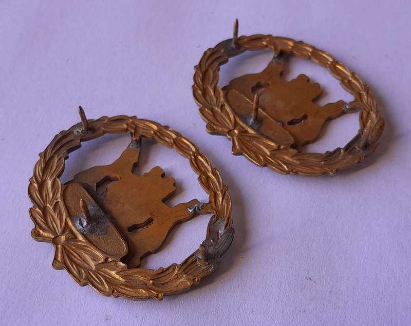 Early Pair SA Police Warrant Officers Rank Badges.  Pins Intact.