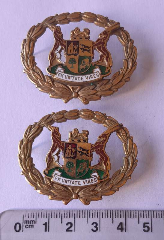 Early Pair SA Police Warrant Officers Rank Badges.  Pins Intact.