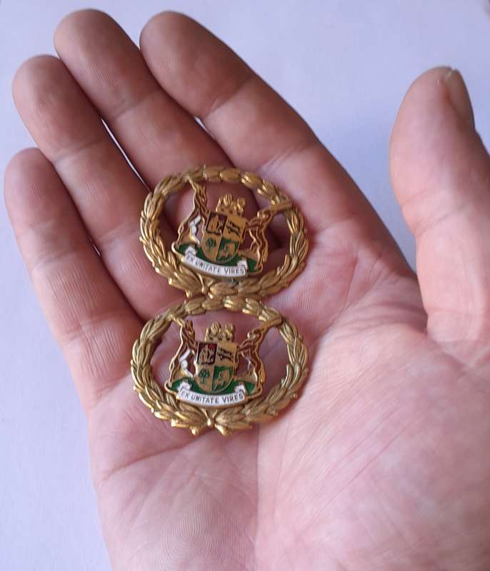 Early Pair SA Police Warrant Officers Rank Badges.  Pins Intact.