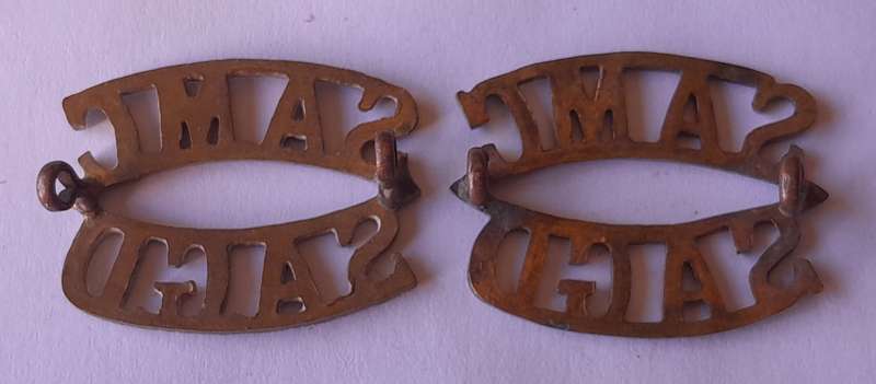 Early Pair SA Medical Corps Shoulder Titles. All Lugs Intact.