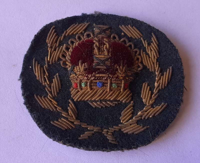 WW2 British Warrant Officer Bullion Rank Badge.