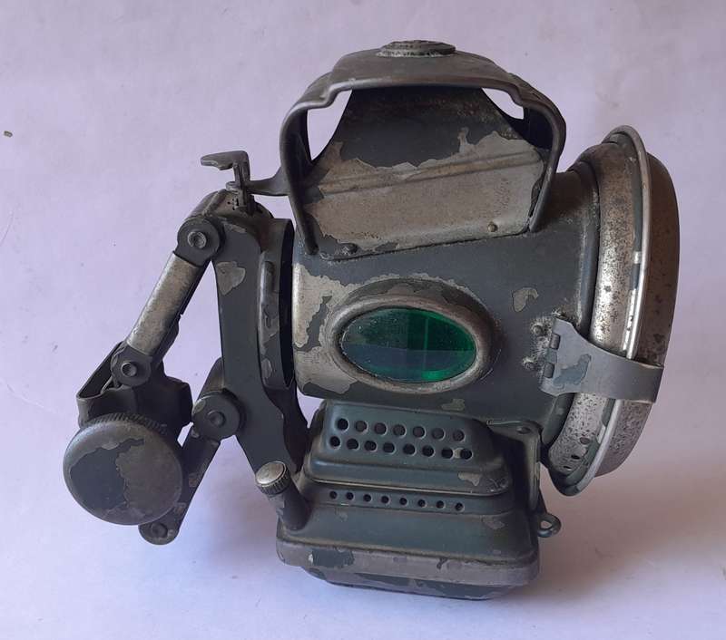 Antique Joseph Lucas "Silver King of the Road" Petroleum Cycle Lamp. Circa 1910.
