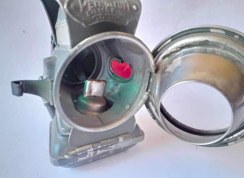 Antique Joseph Lucas "Silver King of the Road" Petroleum Cycle Lamp. Circa 1910.
