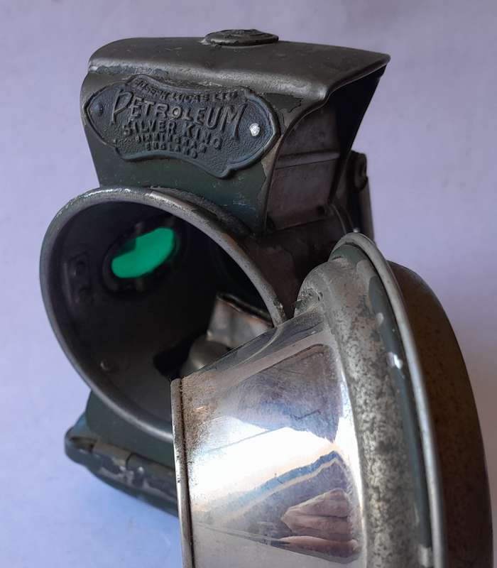 Antique Joseph Lucas "Silver King of the Road" Petroleum Cycle Lamp. Circa 1910.