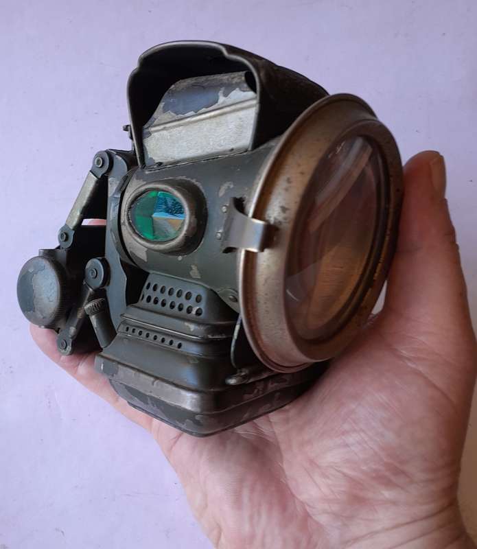 Antique Joseph Lucas "Silver King of the Road" Petroleum Cycle Lamp. Circa 1910.