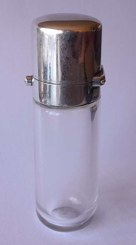 Victorian Solid Silver And Glass Flip Top Scent Bottle. Sampson Mordan & Co. London, 1878.
