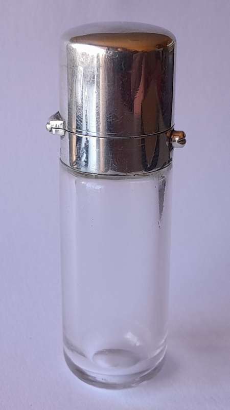 Victorian Solid Silver And Glass Flip Top Scent Bottle. Sampson Mordan & Co. London, 1878.