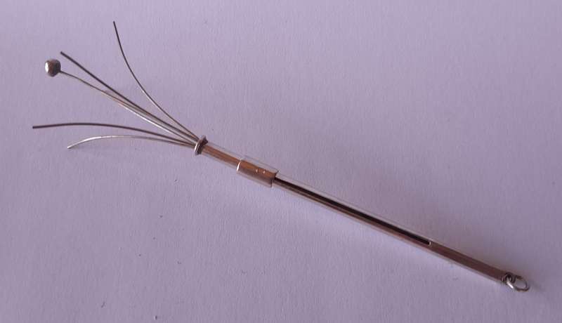 SA Silversmith Norman Watson 1950's Solid Silver Swizzle Stick. Hallmarked.
