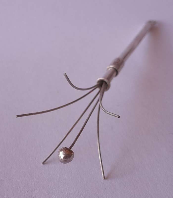 SA Silversmith Norman Watson 1950's Solid Silver Swizzle Stick. Hallmarked.