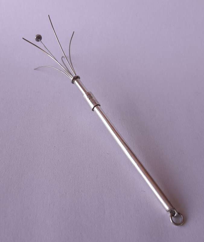 SA Silversmith Norman Watson 1950's Solid Silver Swizzle Stick. Hallmarked.