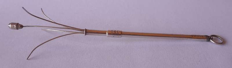 1920's Solid Silver Swizzle Stick By Francis Webb. Birmingham, 1928.