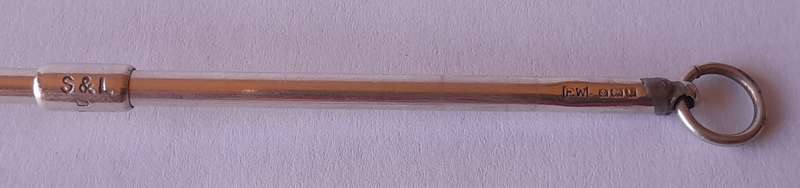 1920's Solid Silver Swizzle Stick By Francis Webb. Birmingham, 1928.