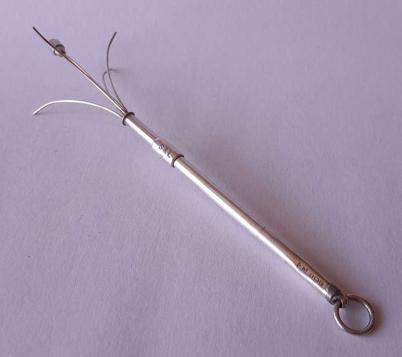 1920's Solid Silver Swizzle Stick By Francis Webb. Birmingham, 1928.