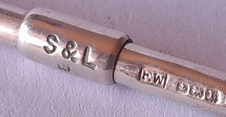 1920's Solid Silver Swizzle Stick By Francis Webb. Birmingham, 1928.