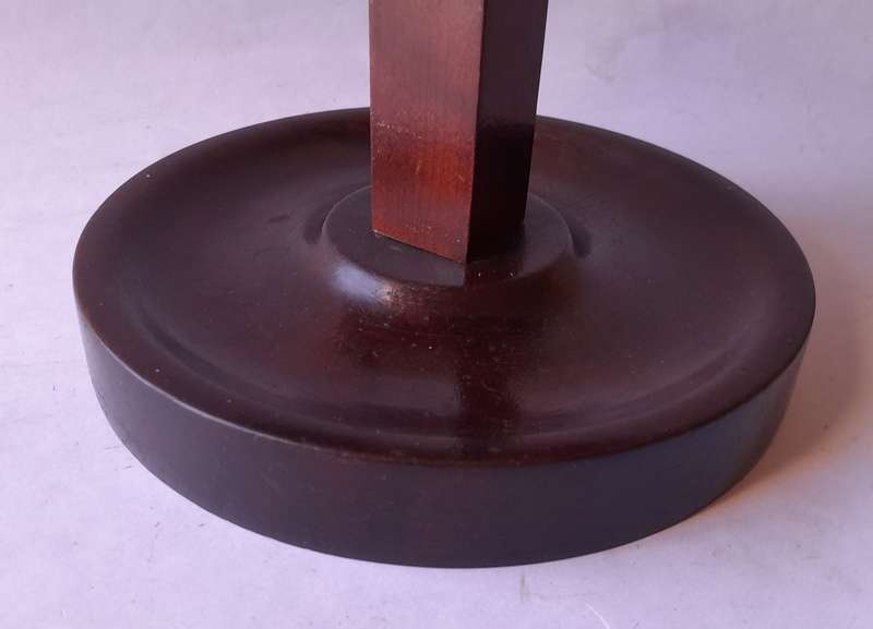 Vintage 7-Pipe Solid Mahogany Circular Pipe Stand.  14.5 x 13.5cm