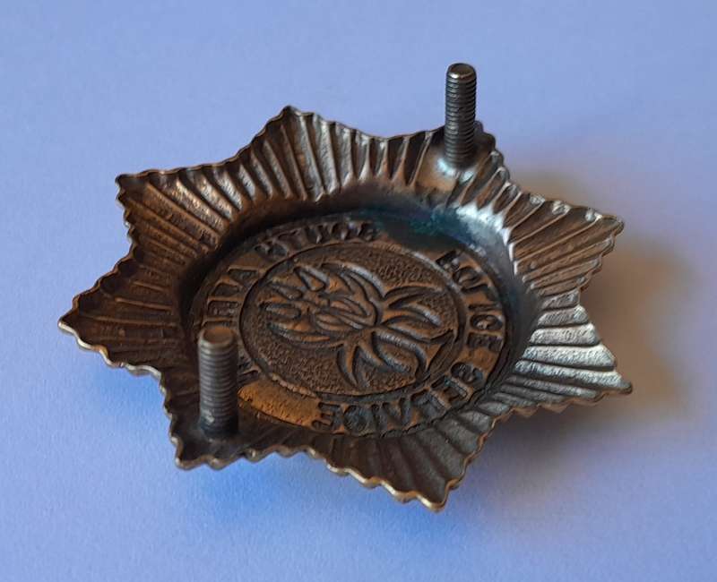 Early SA Police Senior Officer's Cap Badge.  Lugs Intact.