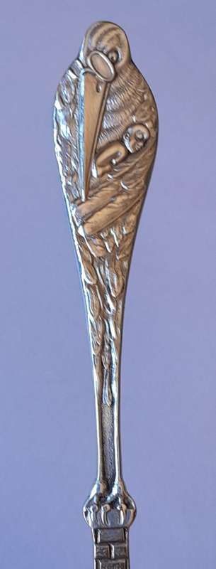 Very Rare Solid Silver Birth Record Spoon By William Suckling. Birmingham, 1933. Cased.