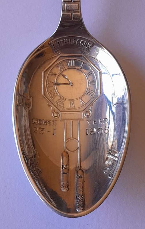 Very Rare Solid Silver Birth Record Spoon By William Suckling. Birmingham, 1933. Cased.