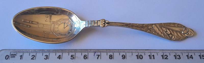 Very Rare Solid Silver Birth Record Spoon By William Suckling. Birmingham, 1933. Cased.