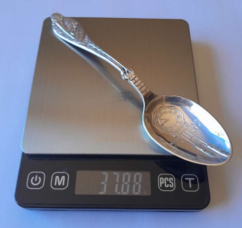Very Rare Solid Silver Birth Record Spoon By William Suckling. Birmingham, 1933. Cased.