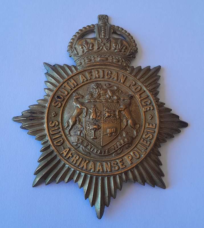 Early SA Police Union of South Africa Martingale (Horse Strap) Badge.  No Lugs.