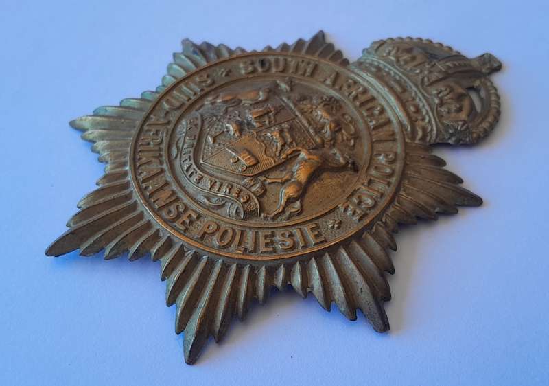 Early SA Police Union of South Africa Martingale (Horse Strap) Badge.  No Lugs.