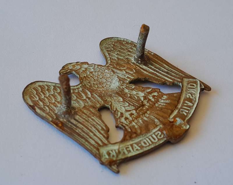 Regiment Louw Wepener Cap Badge.  Lugs Intact.
