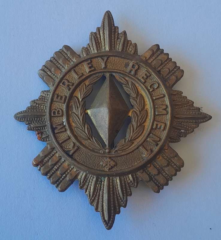 Early Kimberly Regiment Cap Badge.  Pin Intact.