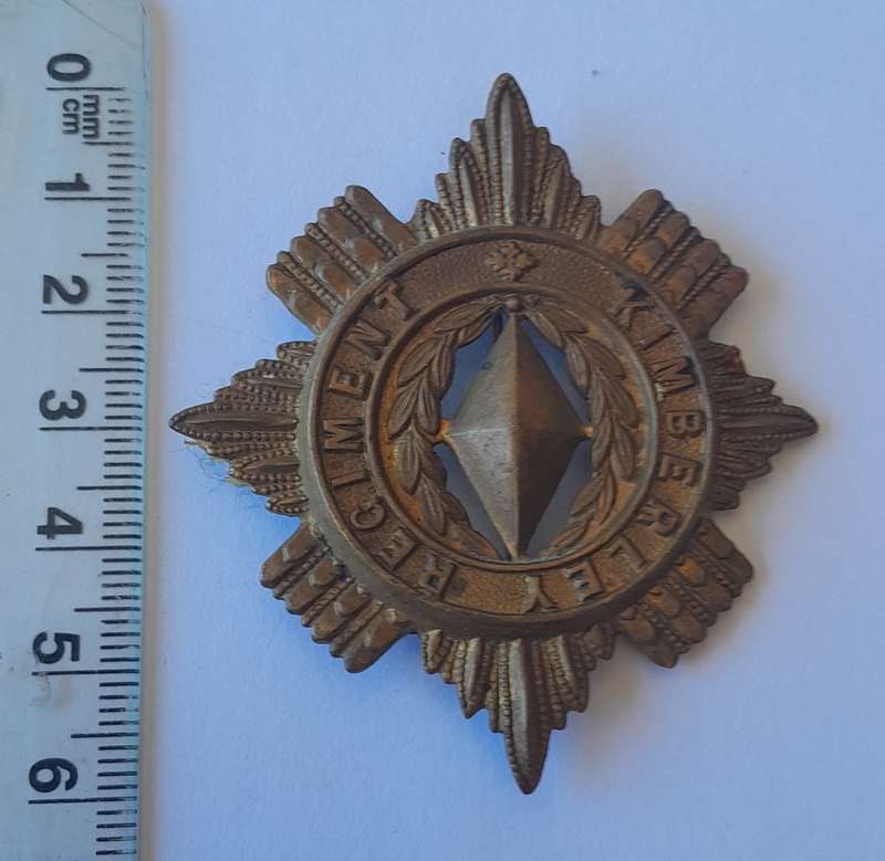 Early Kimberly Regiment Cap Badge.  Pin Intact.