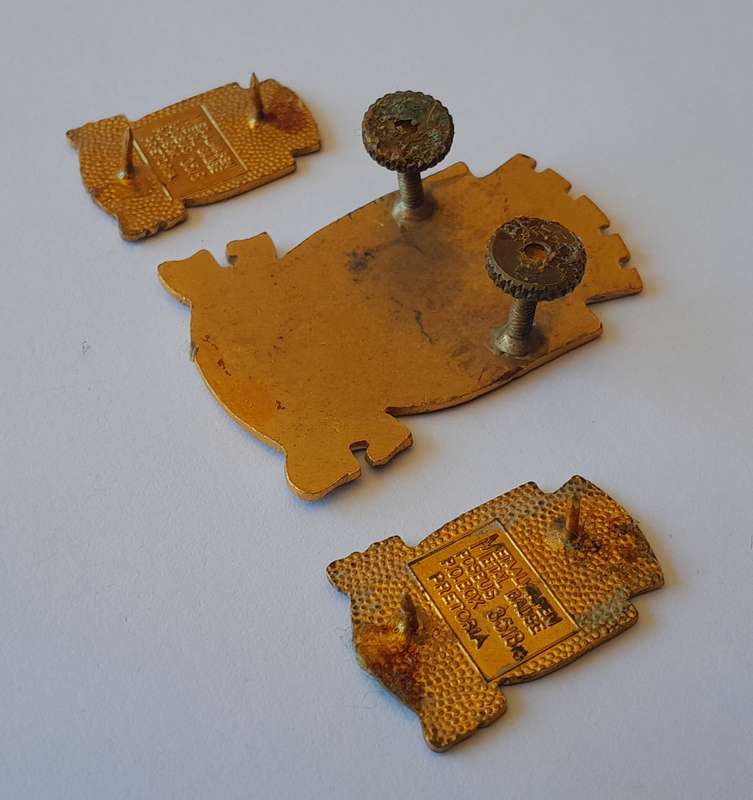 Vintage NOVBA Enameled Badge Set.