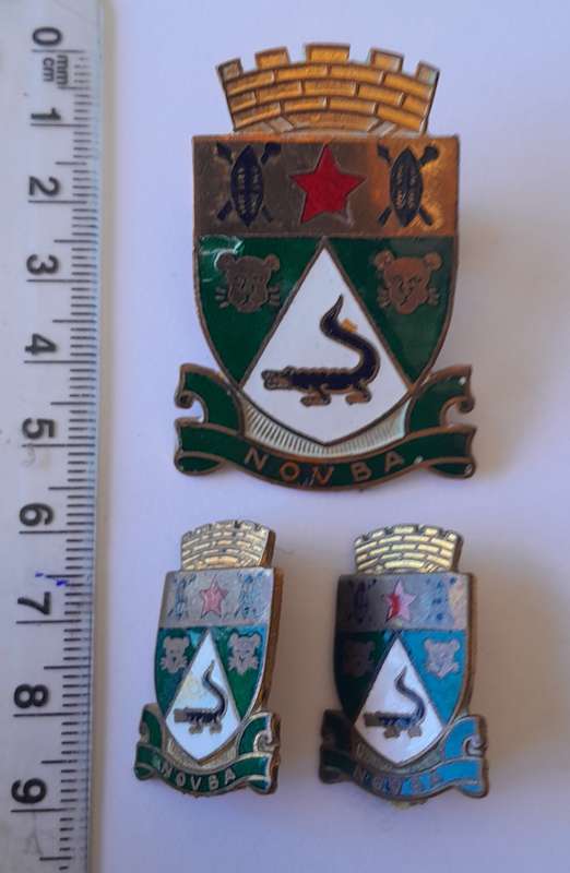 Vintage NOVBA Enameled Badge Set.