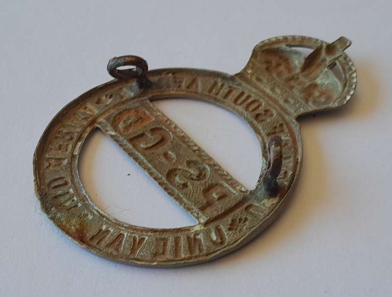 Early Union of South Africa Prison Services Cap Badge.  Lugs Intact.