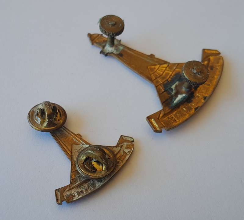 Early Regiment Donkin Algoa Bay Badge Set.  Lugs and Pins Intact.