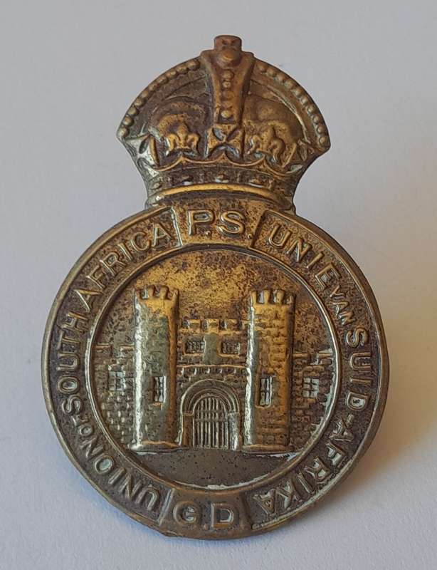 Rare Union of SA Prison Services Cap Badge.  Lugs Intact.