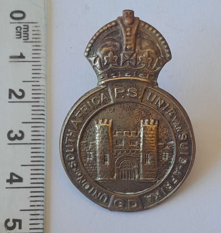 Rare Union of SA Prison Services Cap Badge.  Lugs Intact.