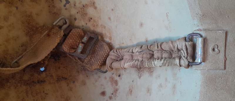 WW2 SA Brodie Helmet.  North Africa Campaign with Desert Camo. Original Chin Strap. No Inner.