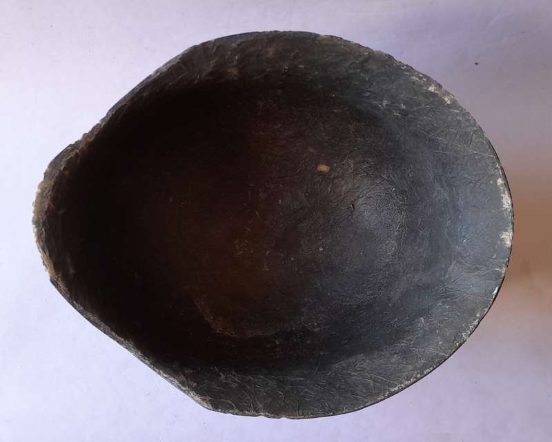 Fibre Glass Replica Shell of a German Stahlhelm Helmet.  Some Wear.