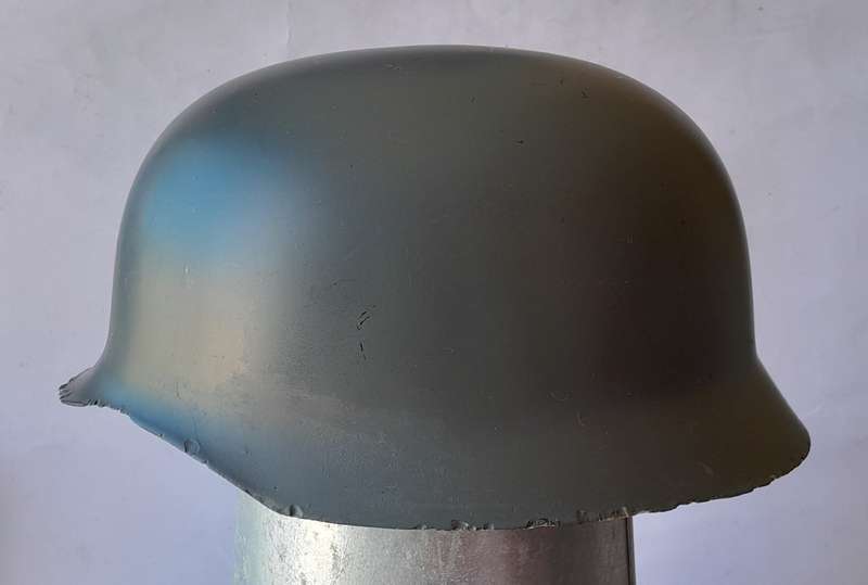 Fibre Glass Replica Shell of a German Stahlhelm Helmet.  Some Wear.