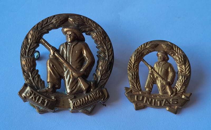 SADF Skiet Commando Badge Set.  Lugs and Pins Intact.
