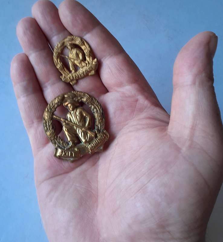 SADF Skiet Commando Badge Set.  Lugs and Pins Intact.