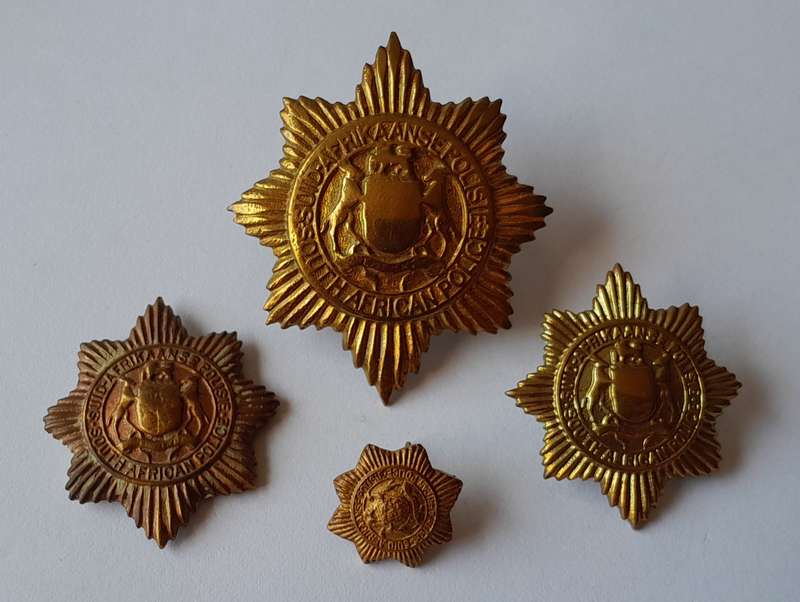 Vintage SA Police Badge Set.