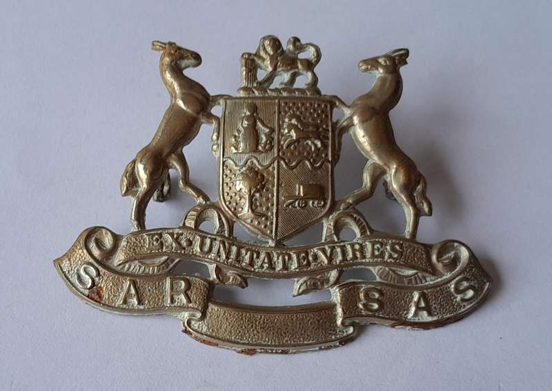 Early South African Railways SAR/SAS Cap Badge.  Lugs Intact.