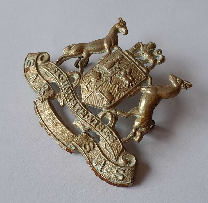 Early South African Railways SAR/SAS Cap Badge.  Lugs Intact.