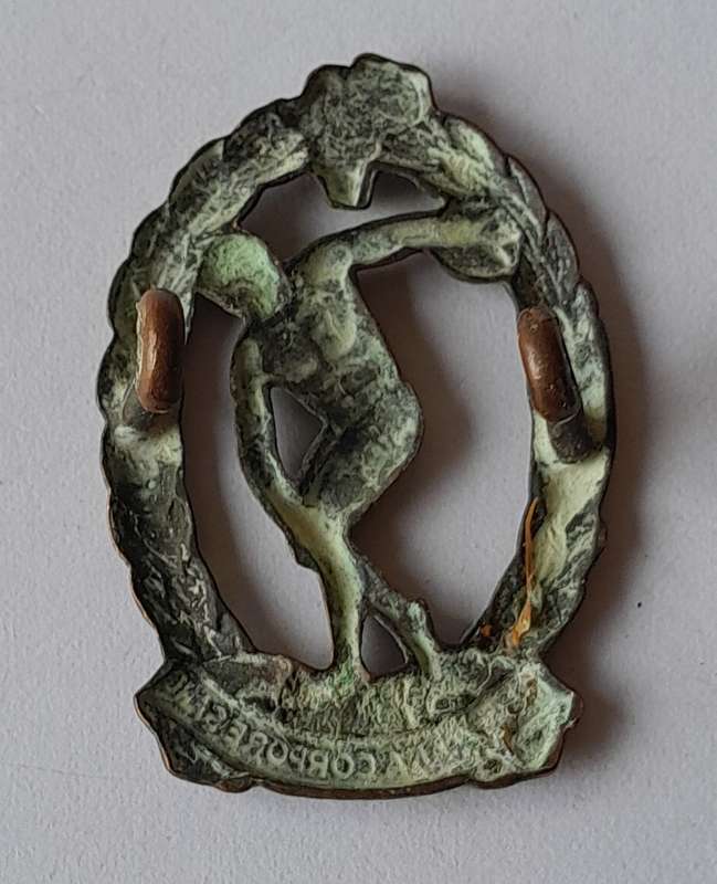 WW2 SA Army Physical Training Brigade Badge.  Lugs Intact.