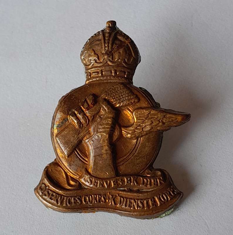 WW2 SA Army Q Service Corps Badge.  Lugs Intact.