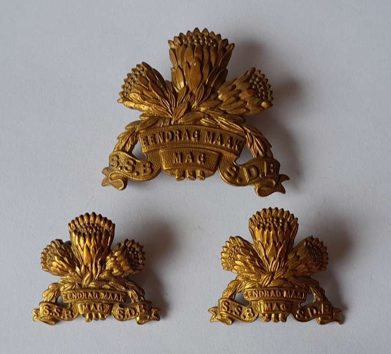 SADF Special Service Battalion Badge Set.  Lugs and Pins Intact.