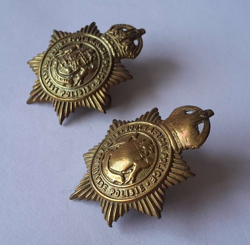 Pair SA Union SA Police Badges.  Lugs Intact.