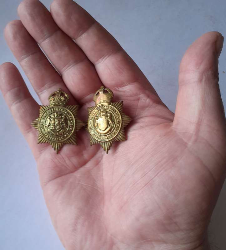 Pair SA Union SA Police Badges.  Lugs Intact.