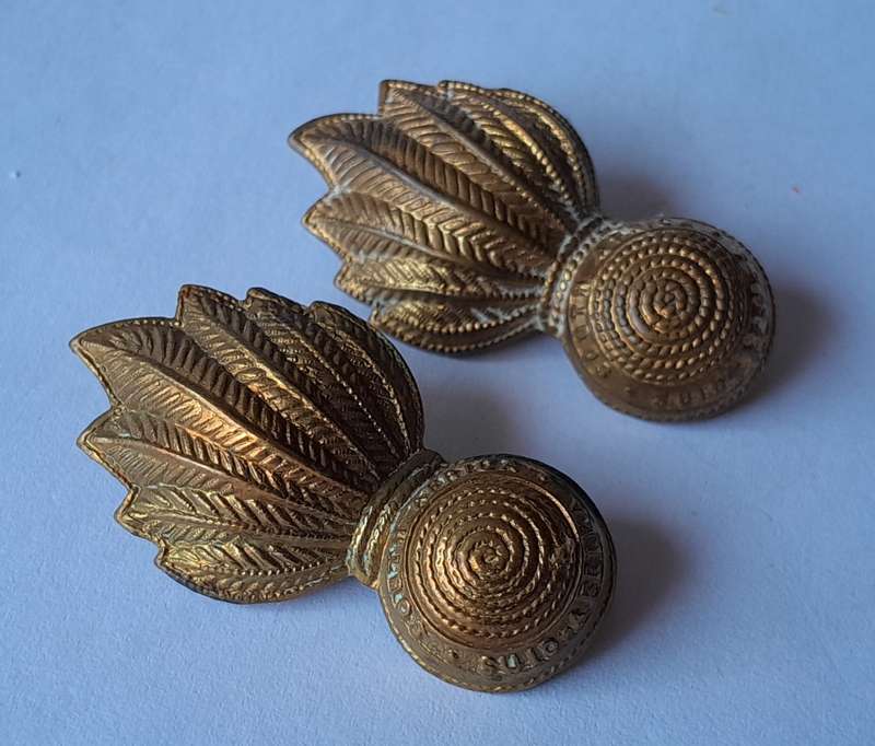 Early Pair SA Army Artillery Badges.  Lugs and Pins Intact.